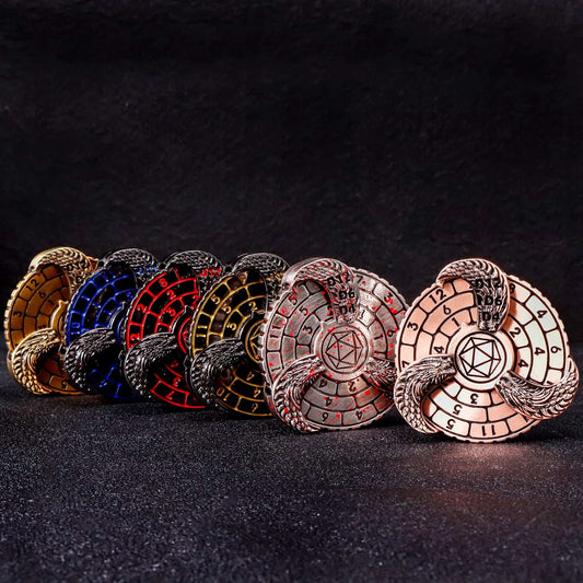 D+D Metal Fingertip Gyro Roulette Dice for Dungeons and Dragons, DND Spinner Metal Dice, Dragon Compass Dice Set For Gifts