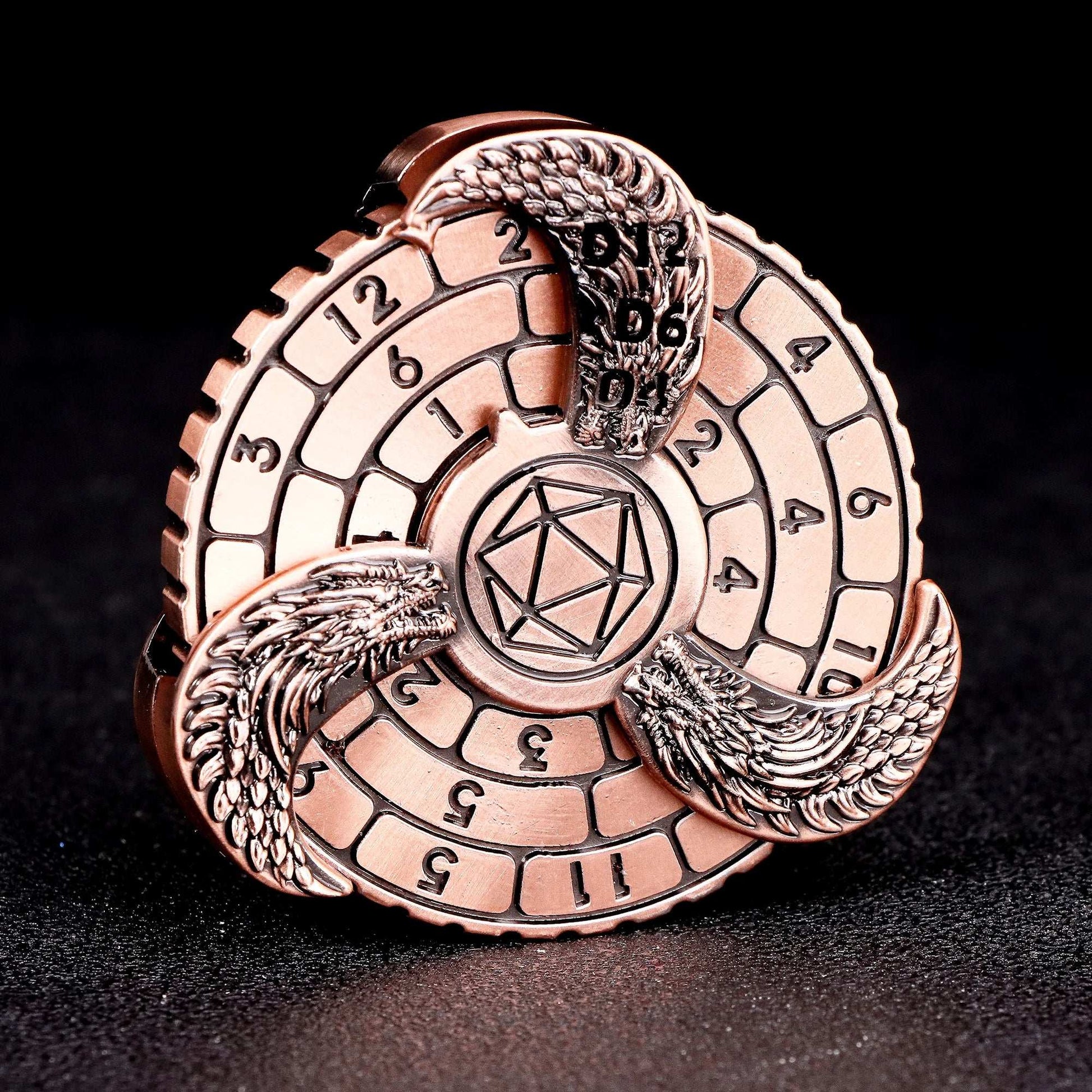 D+D Metal Fingertip Gyro Roulette Dice for Dungeons and Dragons, DND Spinner Metal Dice, Dragon Compass Dice Set For Gifts