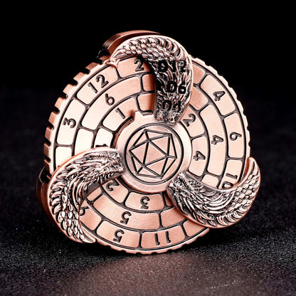 D+D Metal Fingertip Gyro Roulette Dice for Dungeons and Dragons, DND Spinner Metal Dice, Dragon Compass Dice Set For Gifts