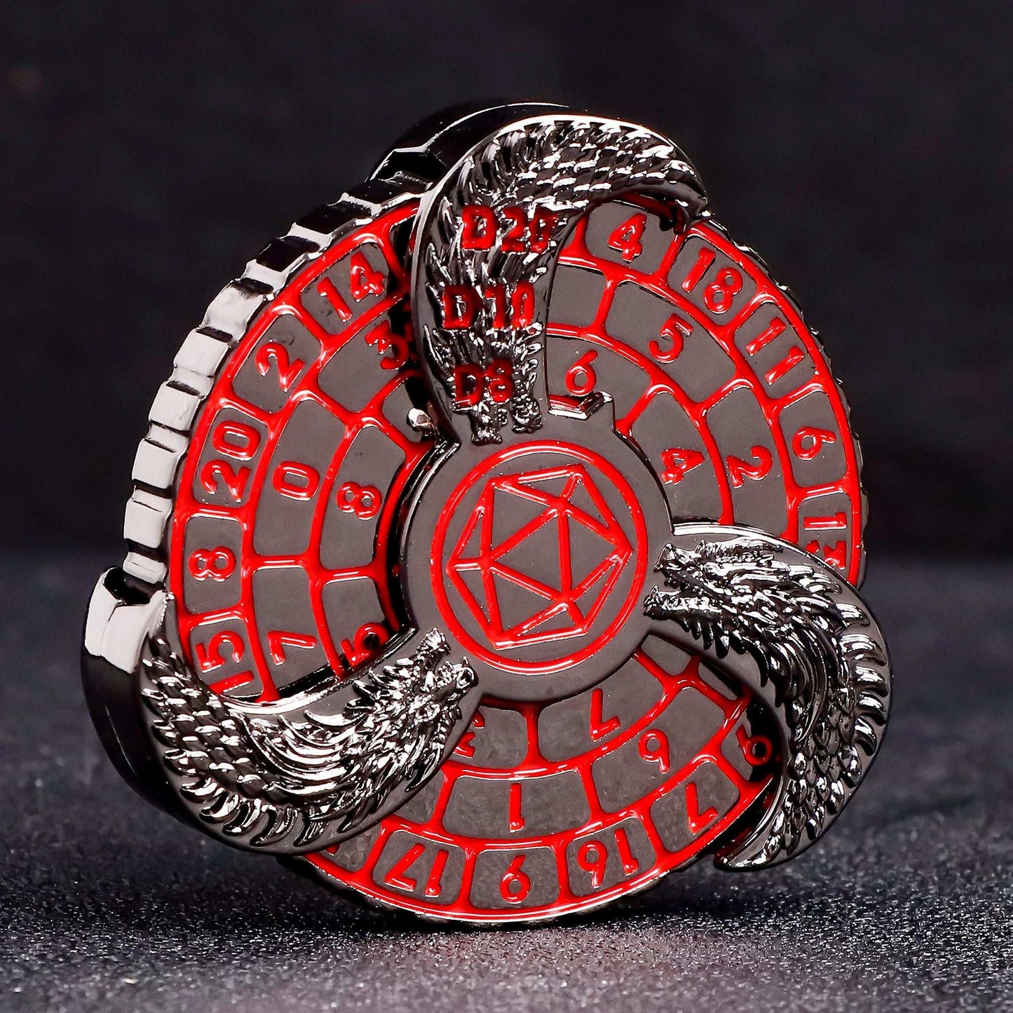 D+D Metal Fingertip Gyro Roulette Dice for Dungeons and Dragons, DND Spinner Metal Dice, Dragon Compass Dice Set For Gifts