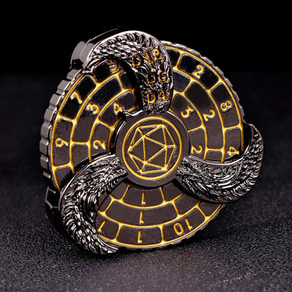 D+D Metal Fingertip Gyro Roulette Dice for Dungeons and Dragons, DND Spinner Metal Dice, Dragon Compass Dice Set For Gifts