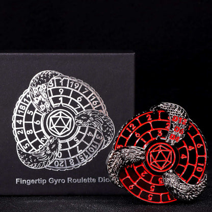 D+D Metal Fingertip Gyro Roulette Dice for Dungeons and Dragons, DND Spinner Metal Dice, Dragon Compass Dice Set For Gifts