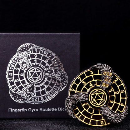 D+D Metal Fingertip Gyro Roulette Dice for Dungeons and Dragons, DND Spinner Metal Dice, Dragon Compass Dice Set For Gifts